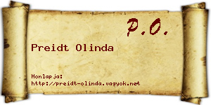 Preidt Olinda névjegykártya